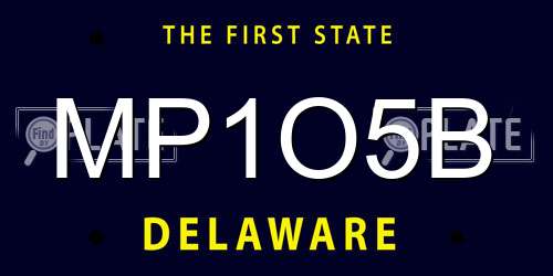 MP1O5B Delaware License Plate
