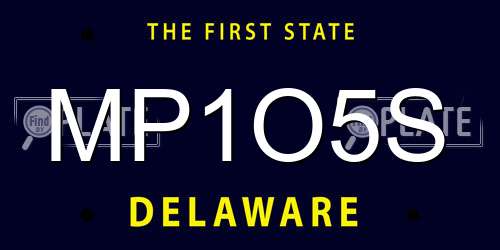 MP1O5S Delaware License Plate