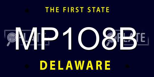 MP1O8B Delaware License Plate