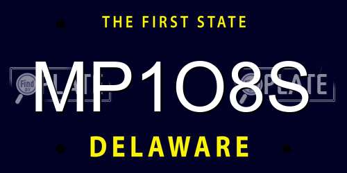 MP1O8S Delaware License Plate