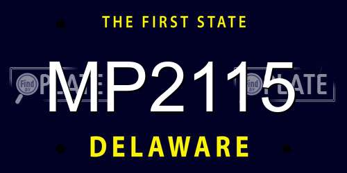 MP2115 Delaware License Plate