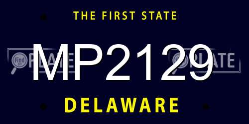 MP2129 Delaware License Plate