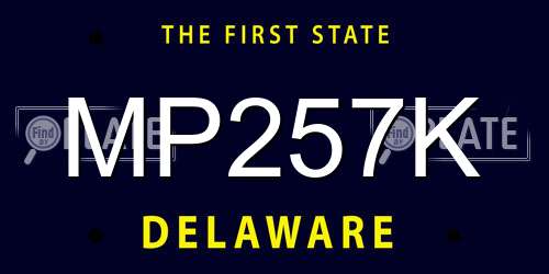 MP257K Delaware License Plate