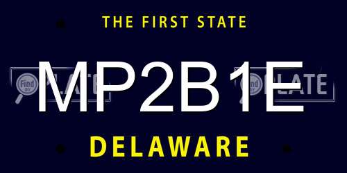 MP2B1E Delaware License Plate