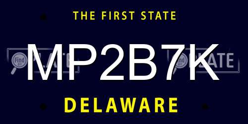MP2B7K Delaware License Plate