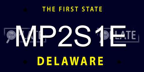MP2S1E Delaware License Plate