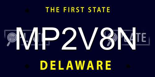 MP2V8N Delaware License Plate