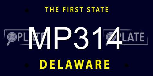 MP314 Delaware License Plate