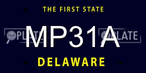 MP31A Delaware License Plate