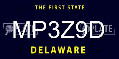 MP3Z9D Delaware License Plate