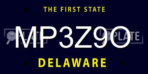 MP3Z9O Delaware License Plate