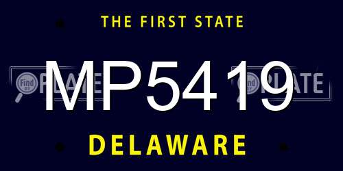 MP5419 Delaware License Plate