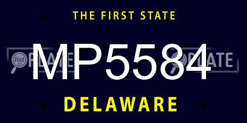 MP5584 Delaware License Plate