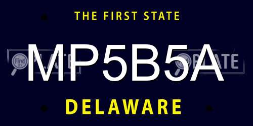 MP5B5A Delaware License Plate