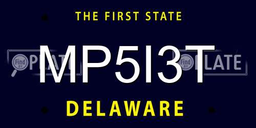 MP5I3T Delaware License Plate