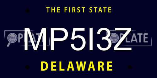 MP5I3Z Delaware License Plate