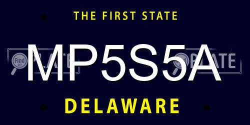 MP5S5A Delaware License Plate