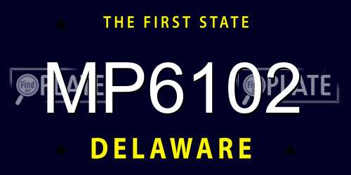 MP6102 Delaware License Plate