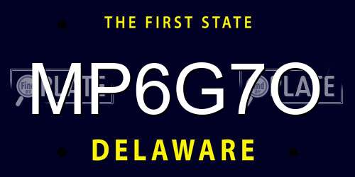 MP6G7O Delaware License Plate