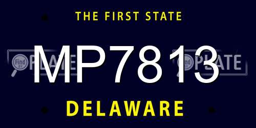 MP7813 Delaware License Plate