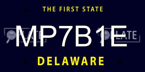 MP7B1E Delaware License Plate