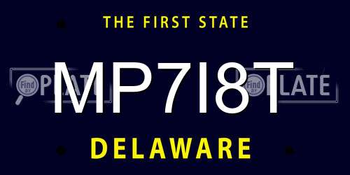 MP7I8T Delaware License Plate