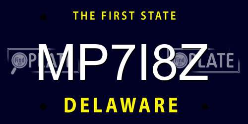 MP7I8Z Delaware License Plate