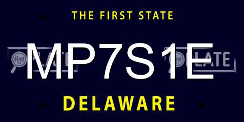 MP7S1E Delaware License Plate
