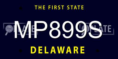 MP899S Delaware License Plate