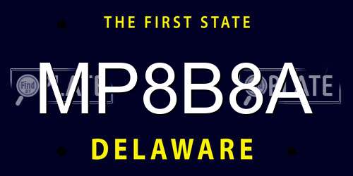 MP8B8A Delaware License Plate