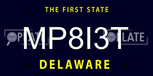 MP8I3T Delaware License Plate