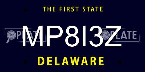 MP8I3Z Delaware License Plate