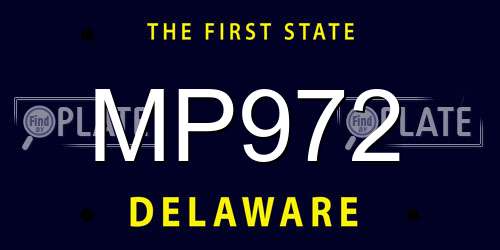 MP972 Delaware License Plate