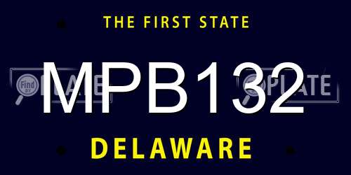 MPB132 Delaware License Plate