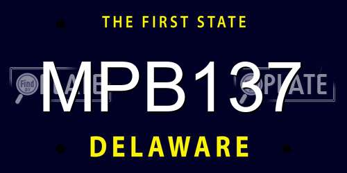 MPB137 Delaware License Plate