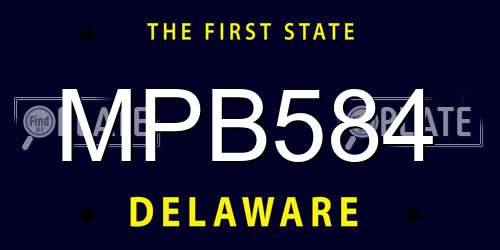 MPB584 Delaware License Plate