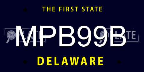 MPB99B Delaware License Plate