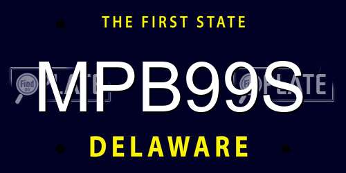 MPB99S Delaware License Plate