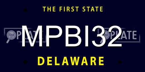 MPBI32 Delaware License Plate