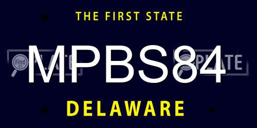 MPBS84 Delaware License Plate