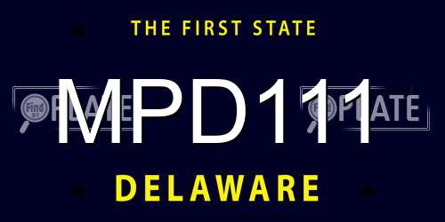 MPD111 Delaware License Plate