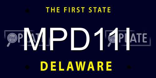 MPD11I Delaware License Plate