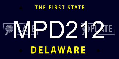 MPD212 Delaware License Plate