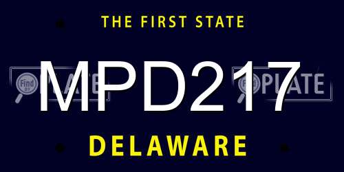 MPD217 Delaware License Plate