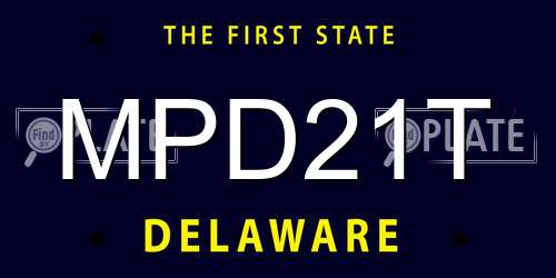 MPD21T Delaware License Plate