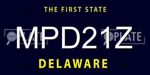 MPD21Z Delaware License Plate