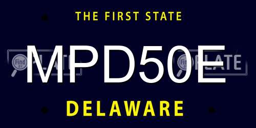 MPD50E Delaware License Plate