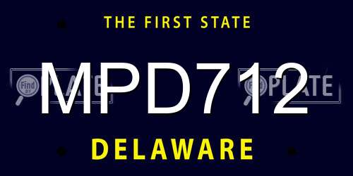 MPD712 Delaware License Plate