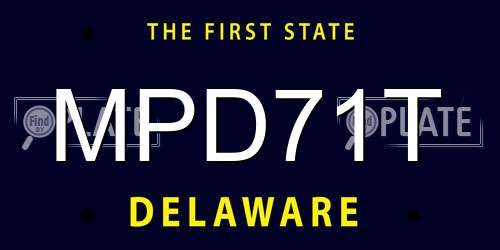 MPD71T Delaware License Plate