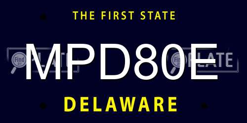 MPD80E Delaware License Plate